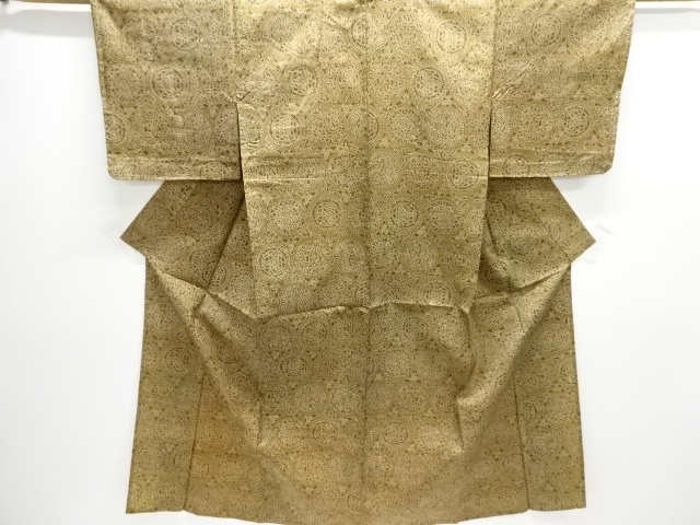 JAPANESE KIMONO / ANTIQUE HITOE KIMONO / SILK / OSHIMA TSUMUGI / DYED / SARASA